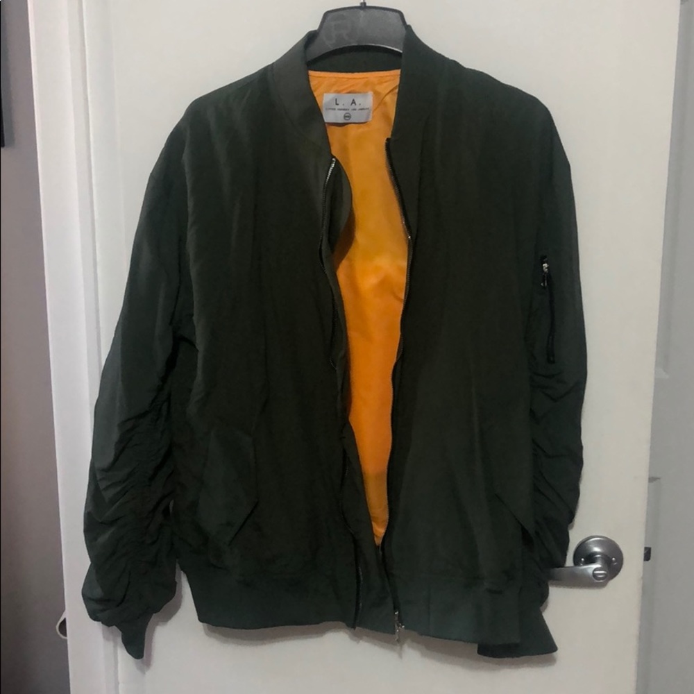 Lifted anchors olive green bomber jacket